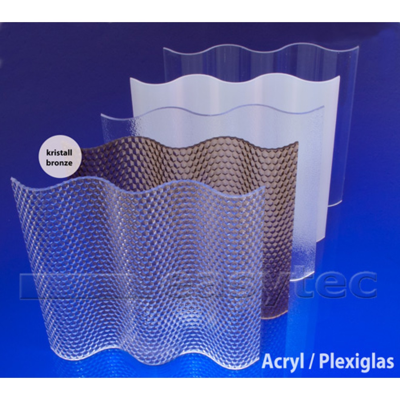 Acryl Lichtplatten 18/76 mit Wabenstruktur kristallbronze