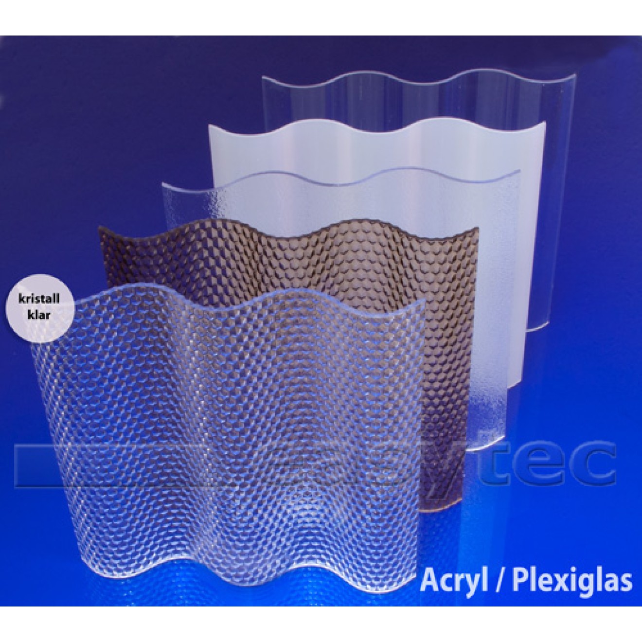 Acryl Lichtplatten 18/76 mit Wabenstruktur kristallklar