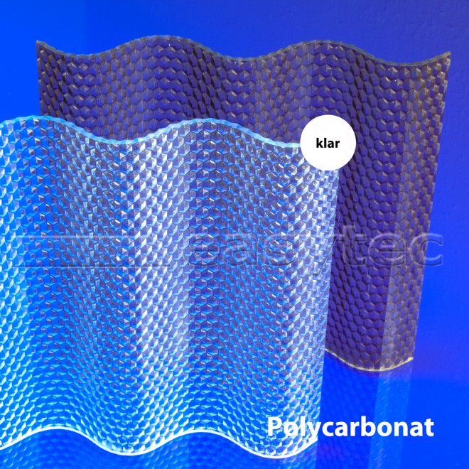 PC Lichtplatten 18/76 mit Wabenstruktur kristallklar