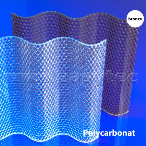 PC Lichtplatten 18/76 mit Wabenstruktur bronze